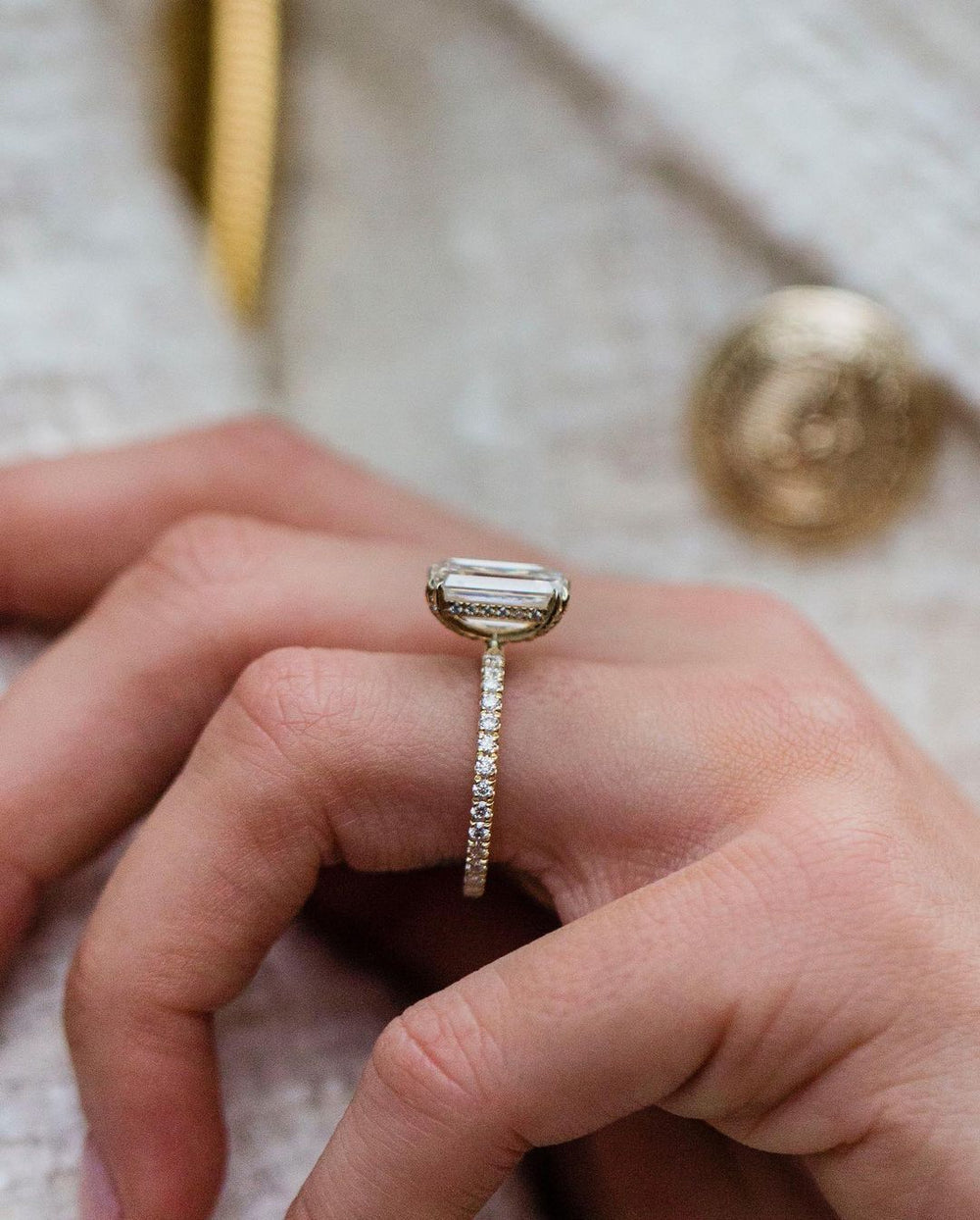 Emerald Cut Labgrown Engagement Ring