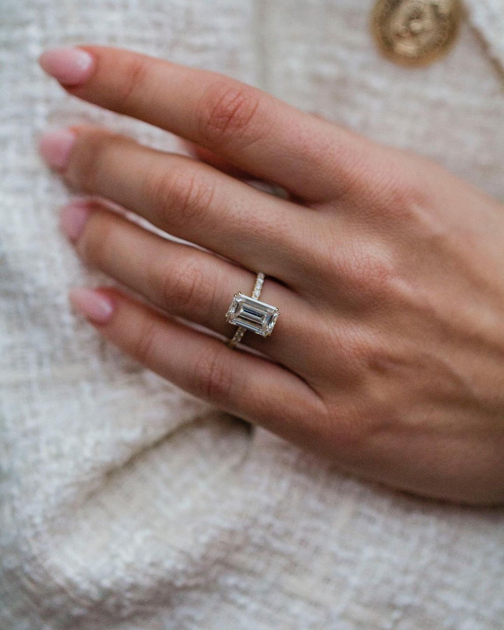Emerald Cut Labgrown Engagement Ring