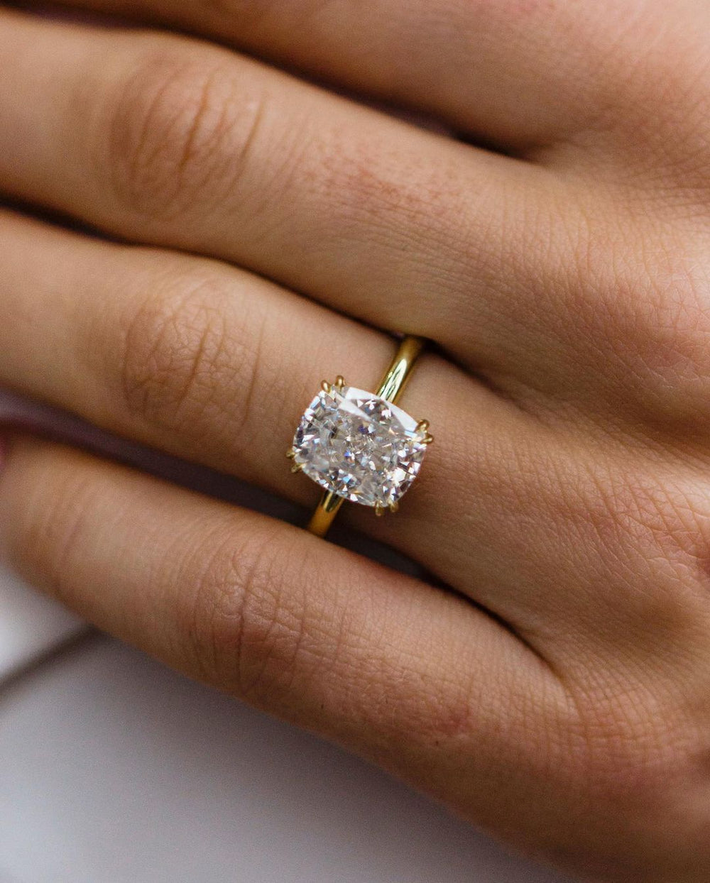 Cushion Cut Labgrown Engagement Ring