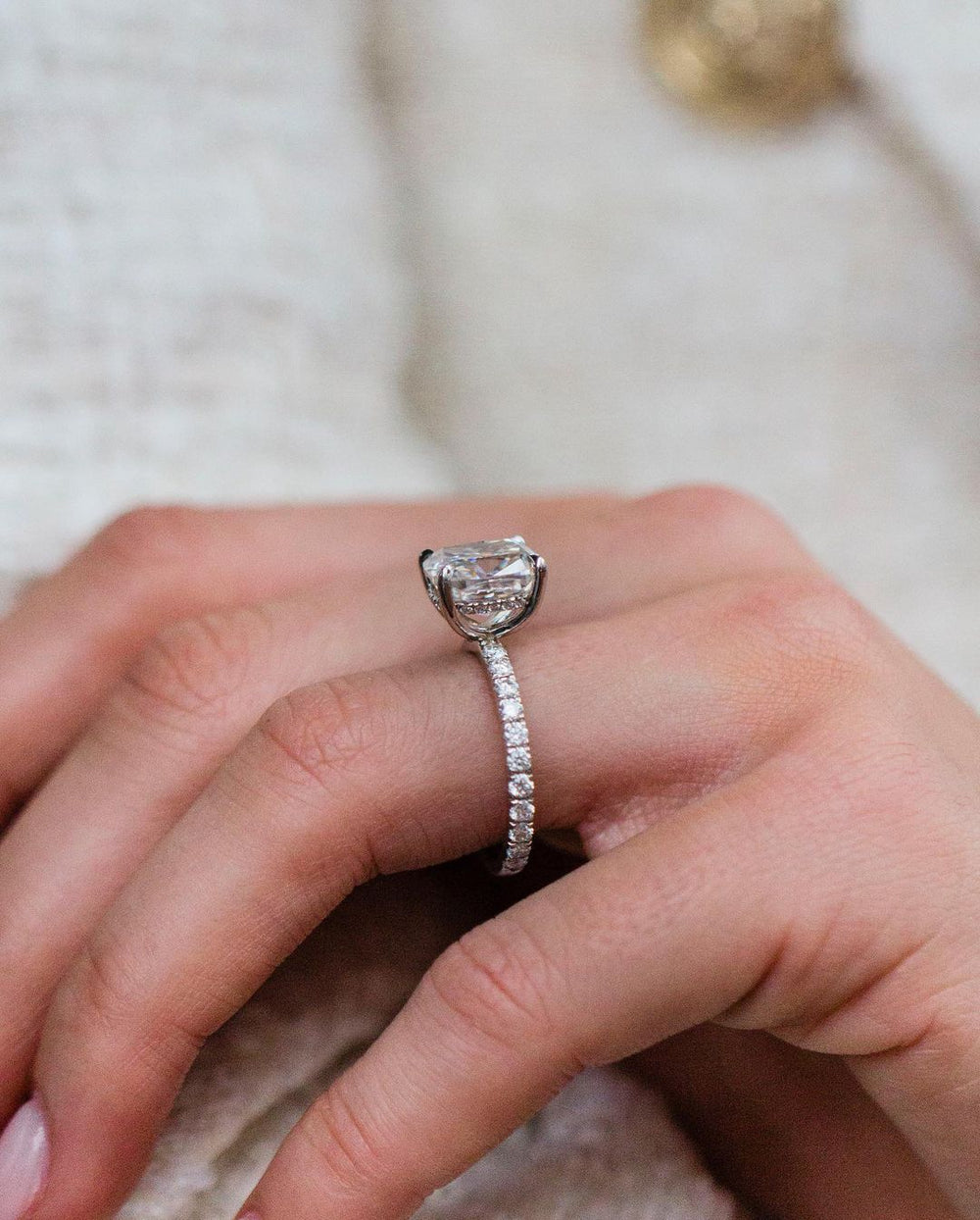 Cushion Cut Labgrown Engagement Ring
