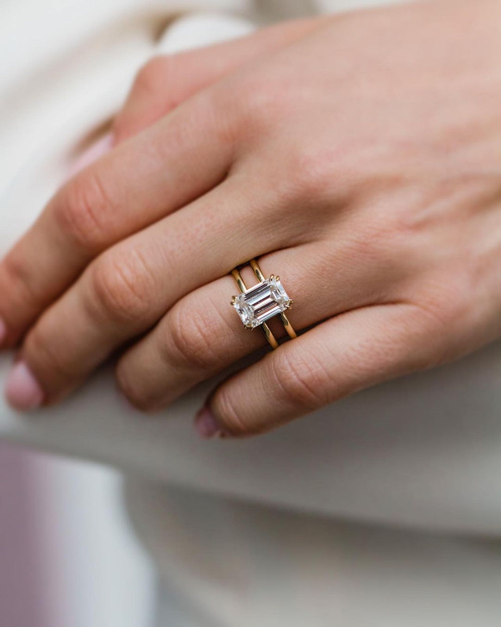 Emerald Cut Labgrown Engagement Ring