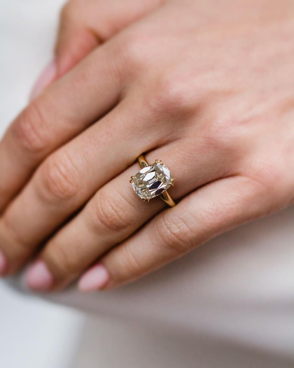 Old Mine Cushion Cut Labgrown Ring