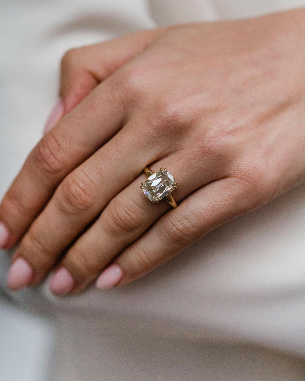Old Mine Cushion Cut Labgrown Ring