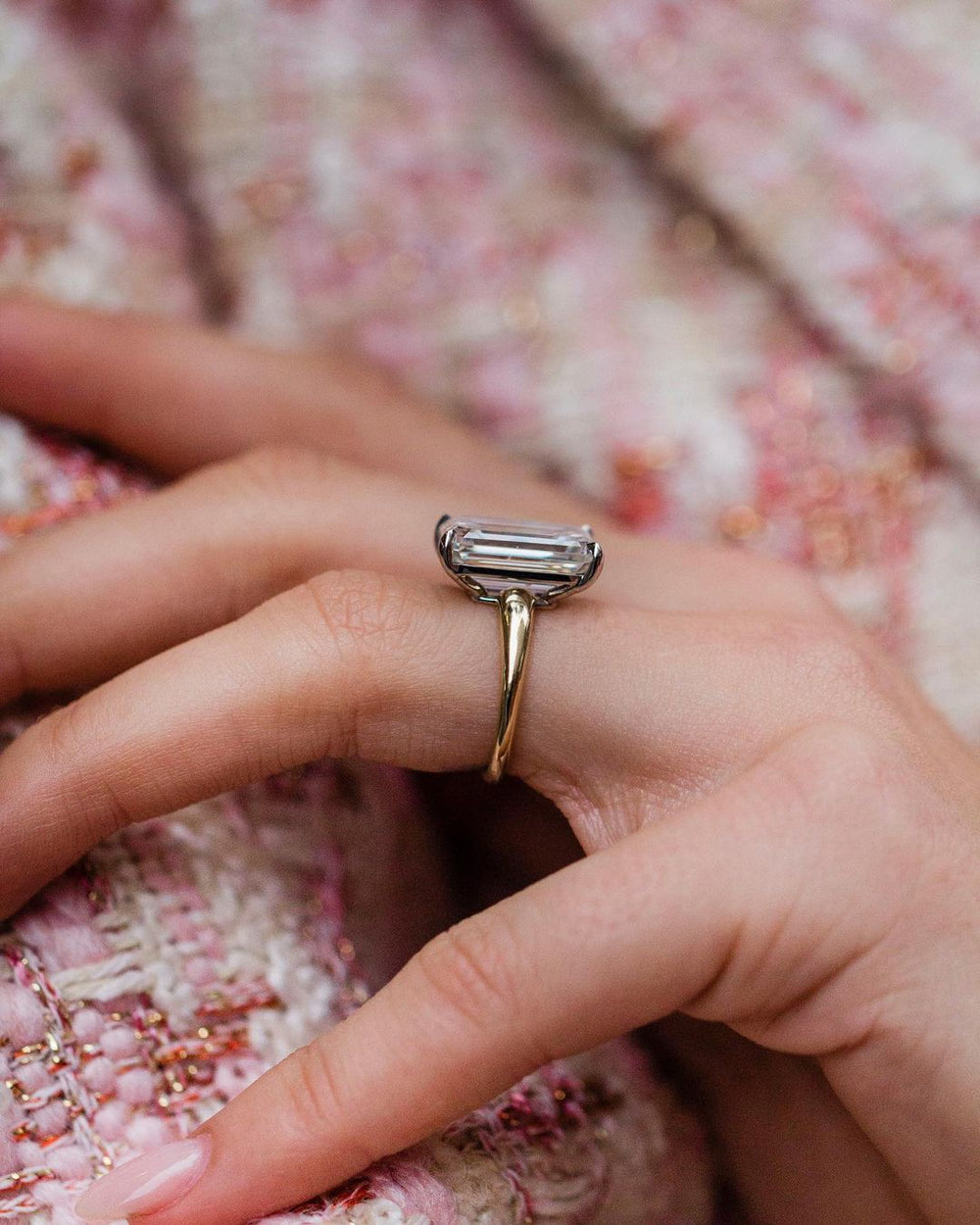 Old Mine Emerald Cut Labgrown Ring