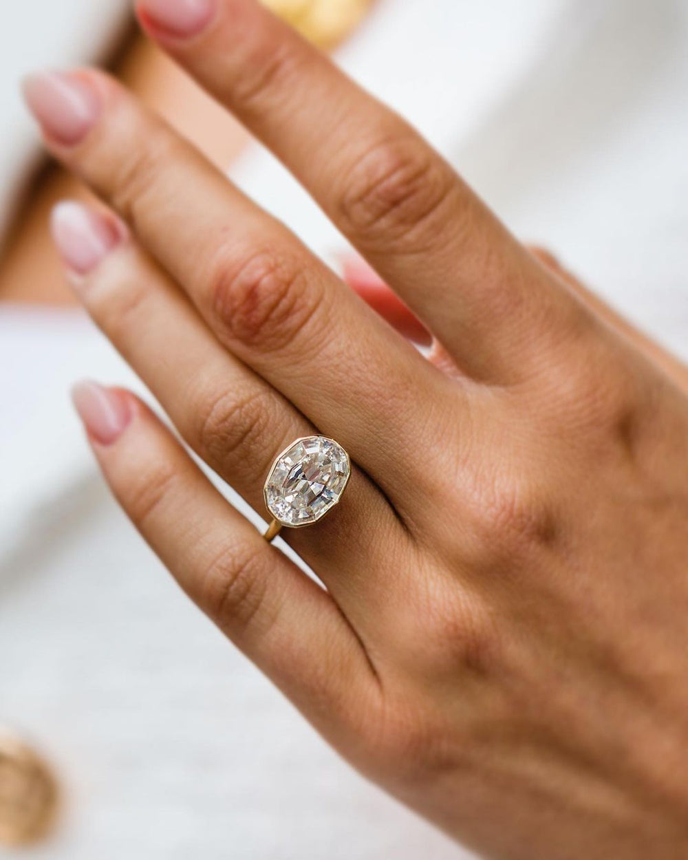 Step Cut Oval Labgrown Ring
