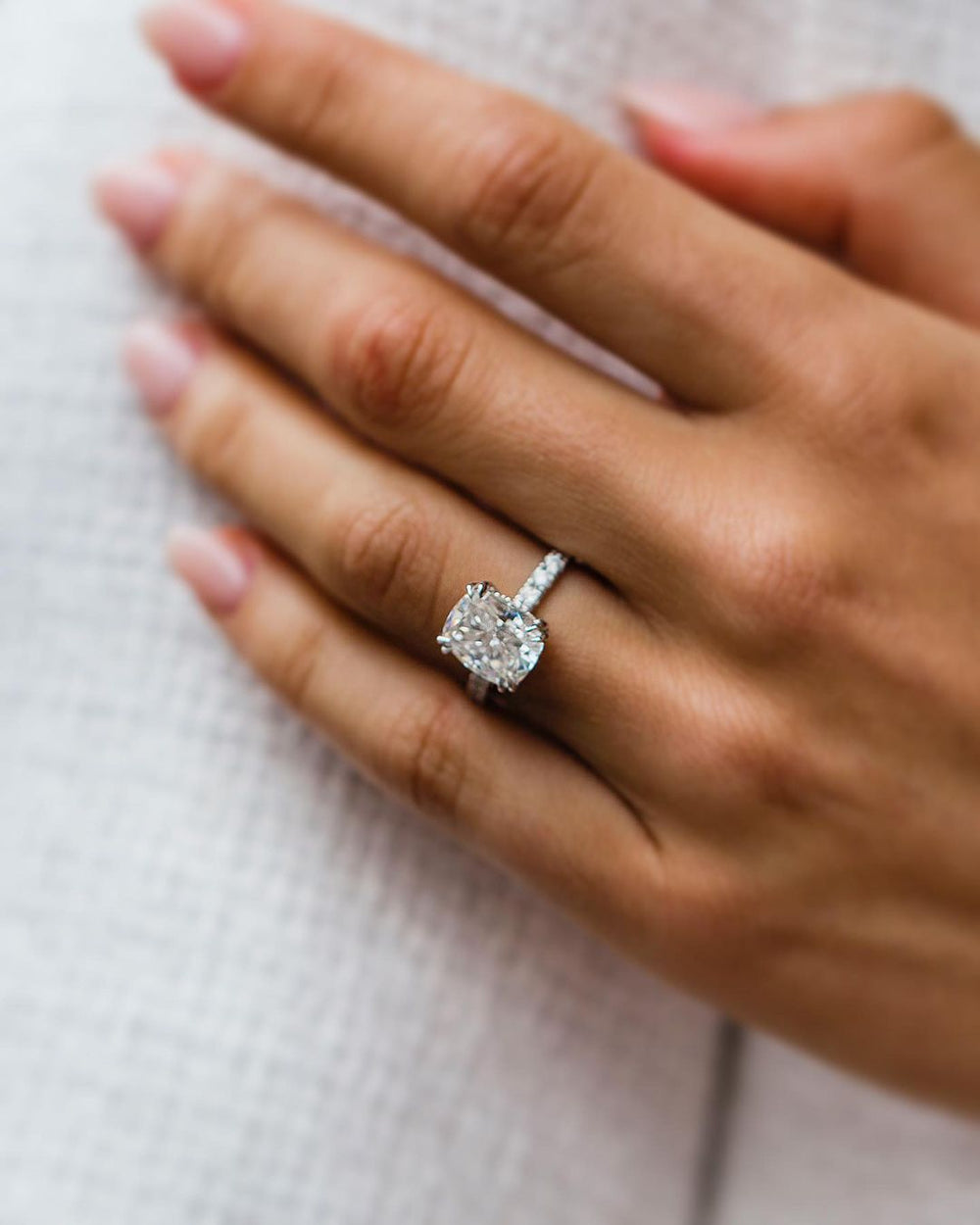 Cushion Cut Labgrown Engagement Ring