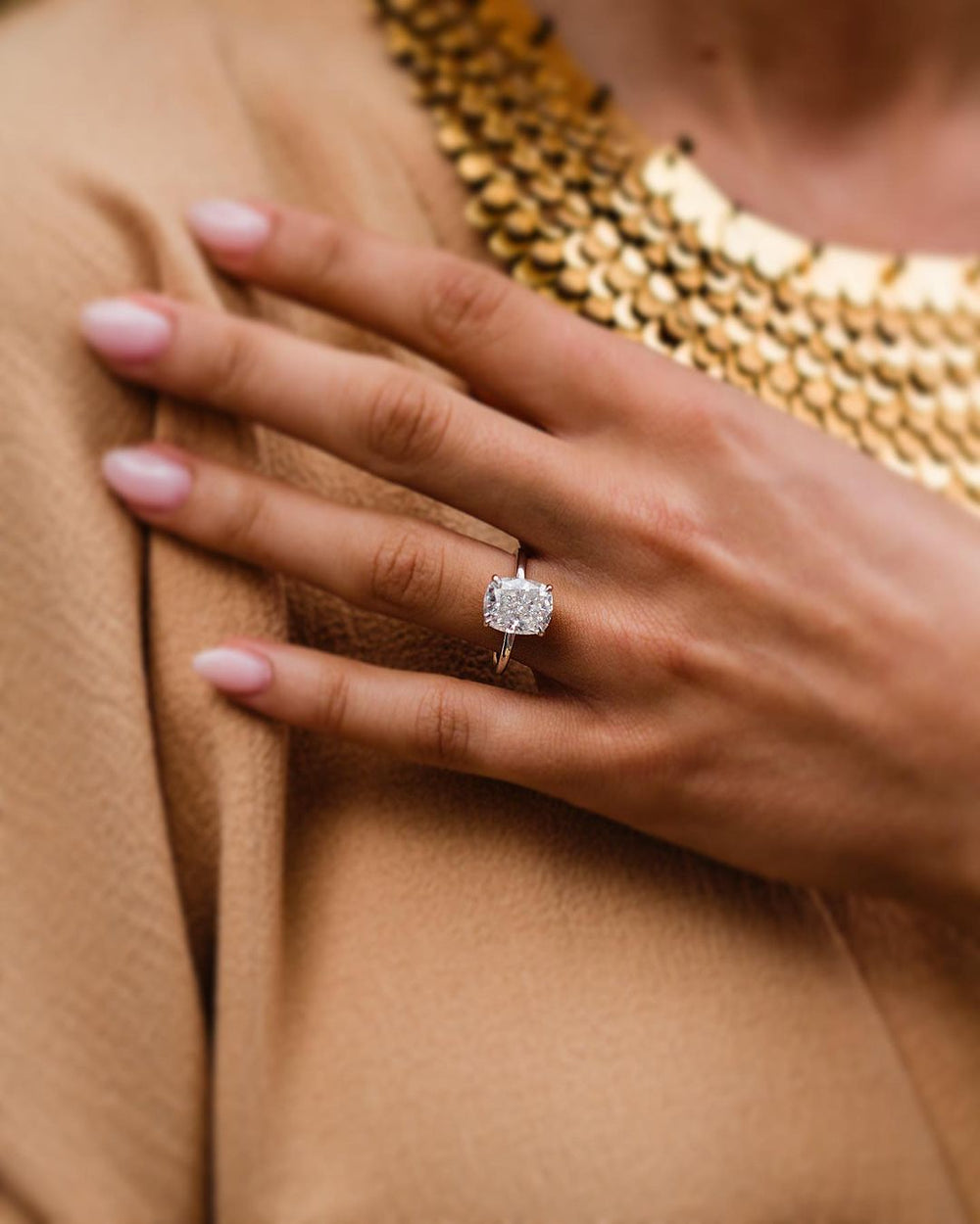 Cushion Cut Labgrown Engagement Ring