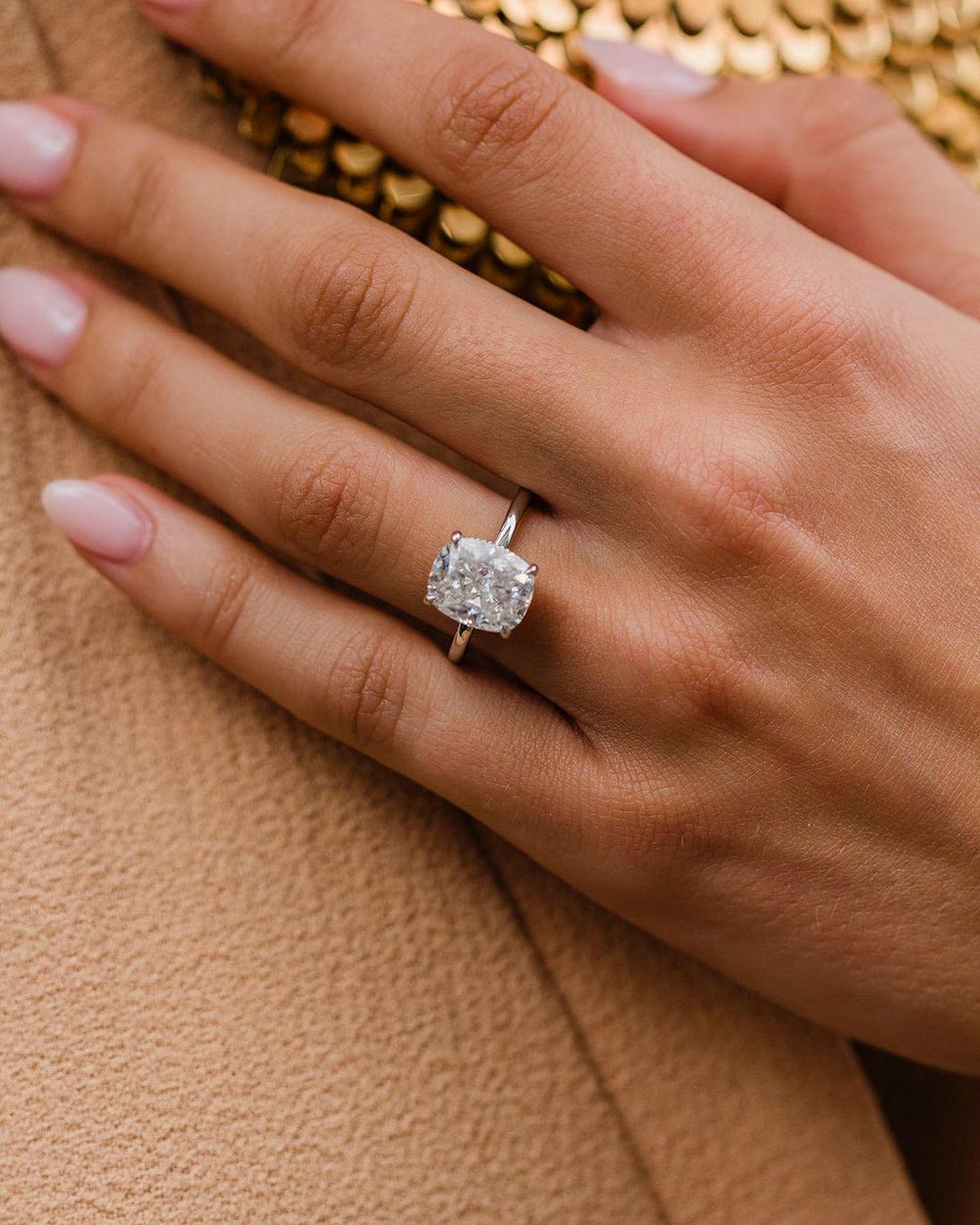 Cushion Cut Labgrown Engagement Ring