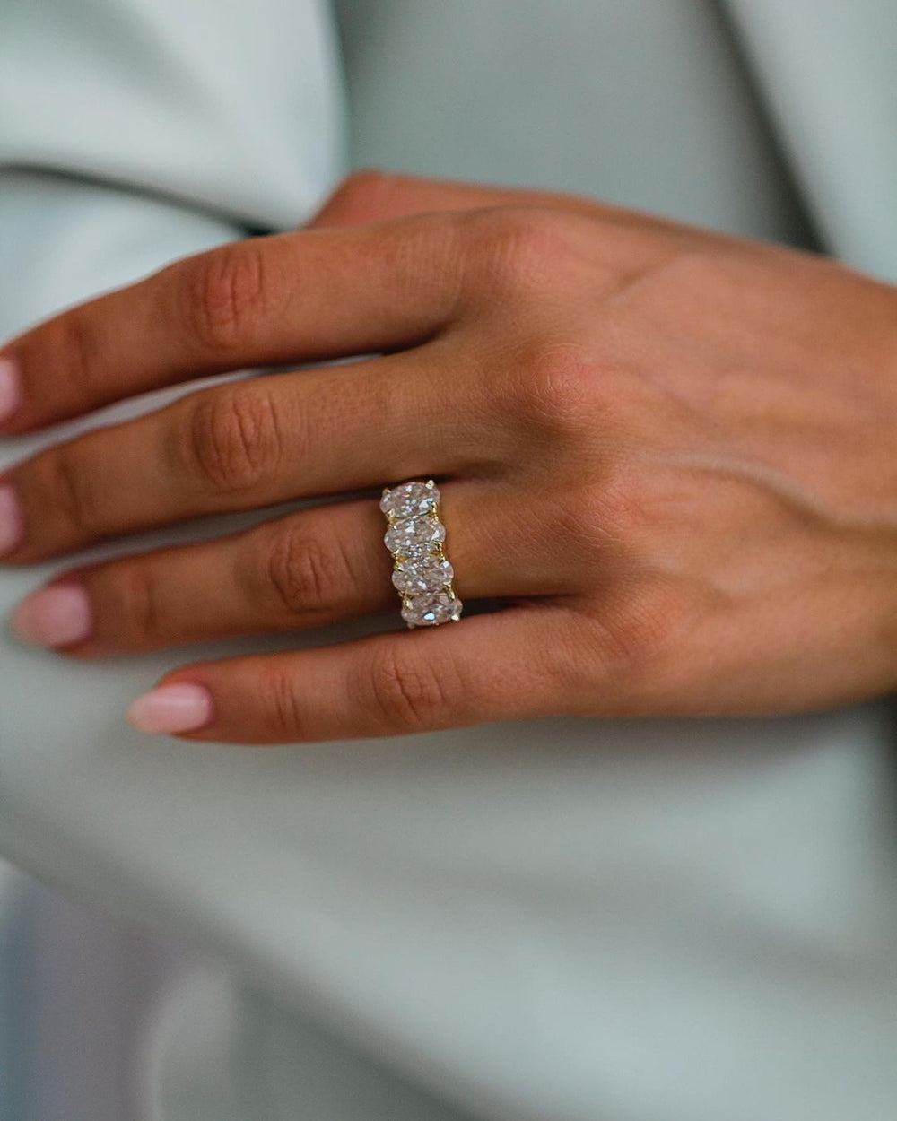 Oval Cut Labgrown Engagement Band