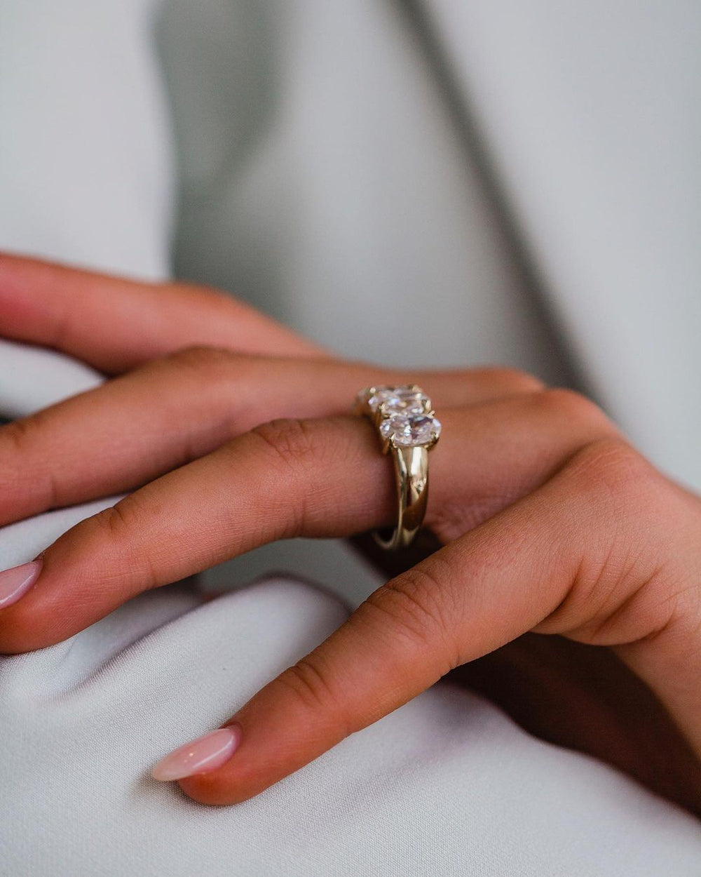 Oval Cut Labgrown Engagement Band
