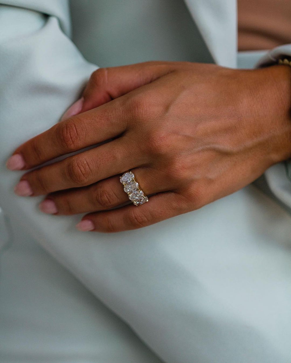 Oval Cut Labgrown Engagement Band