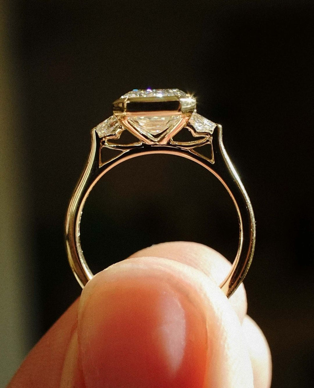 Emerald Cut Labgrown Engagement Ring