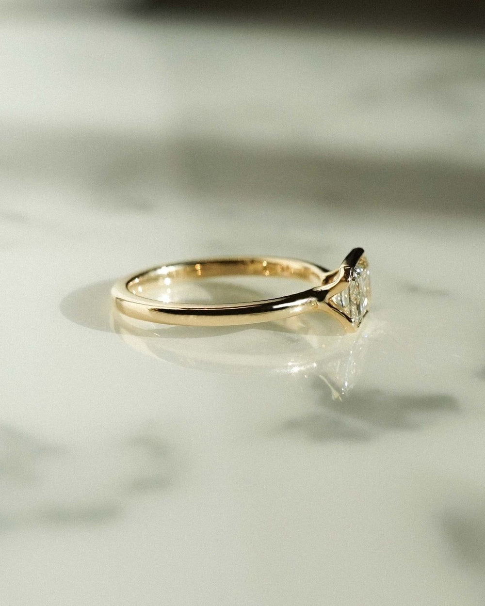 Bezel Radiant Cut Labgrown Engagement Ring