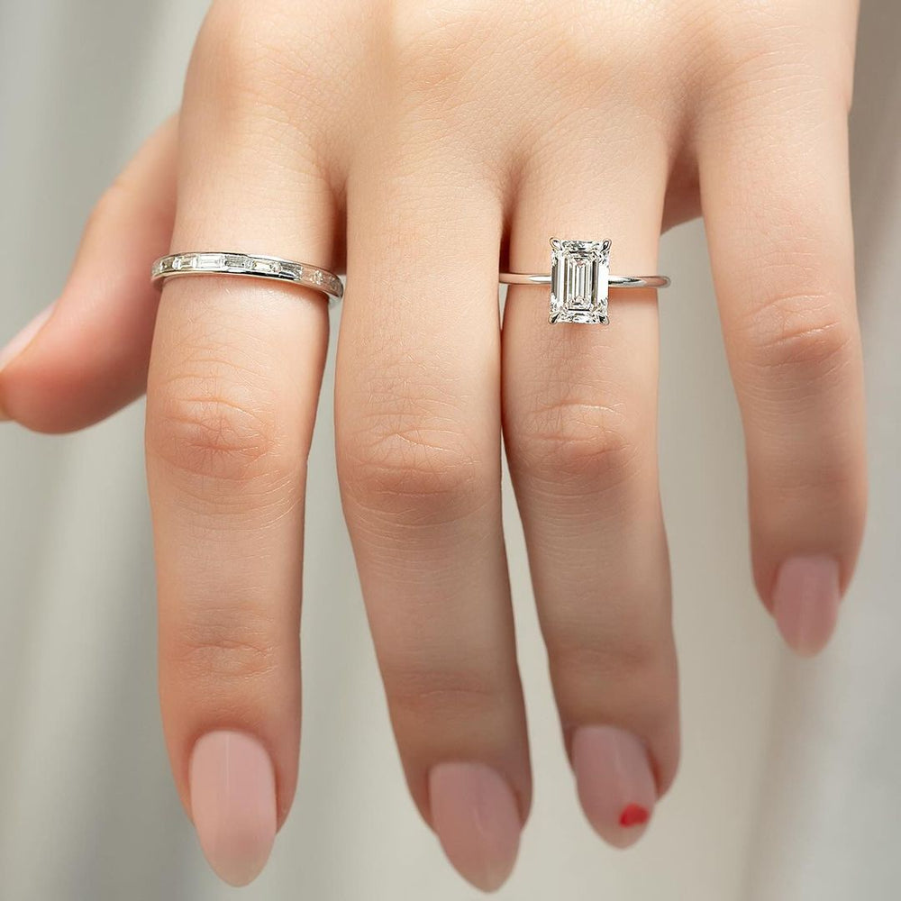 Emerald Cut Labgrown Engagement Ring
