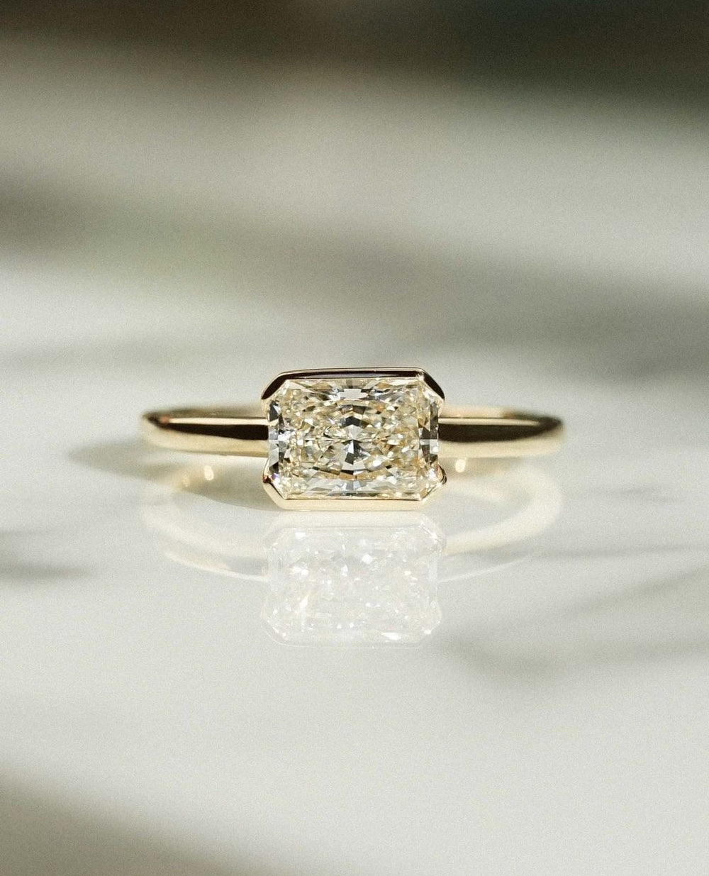 Bezel Radiant Cut Labgrown Engagement Ring