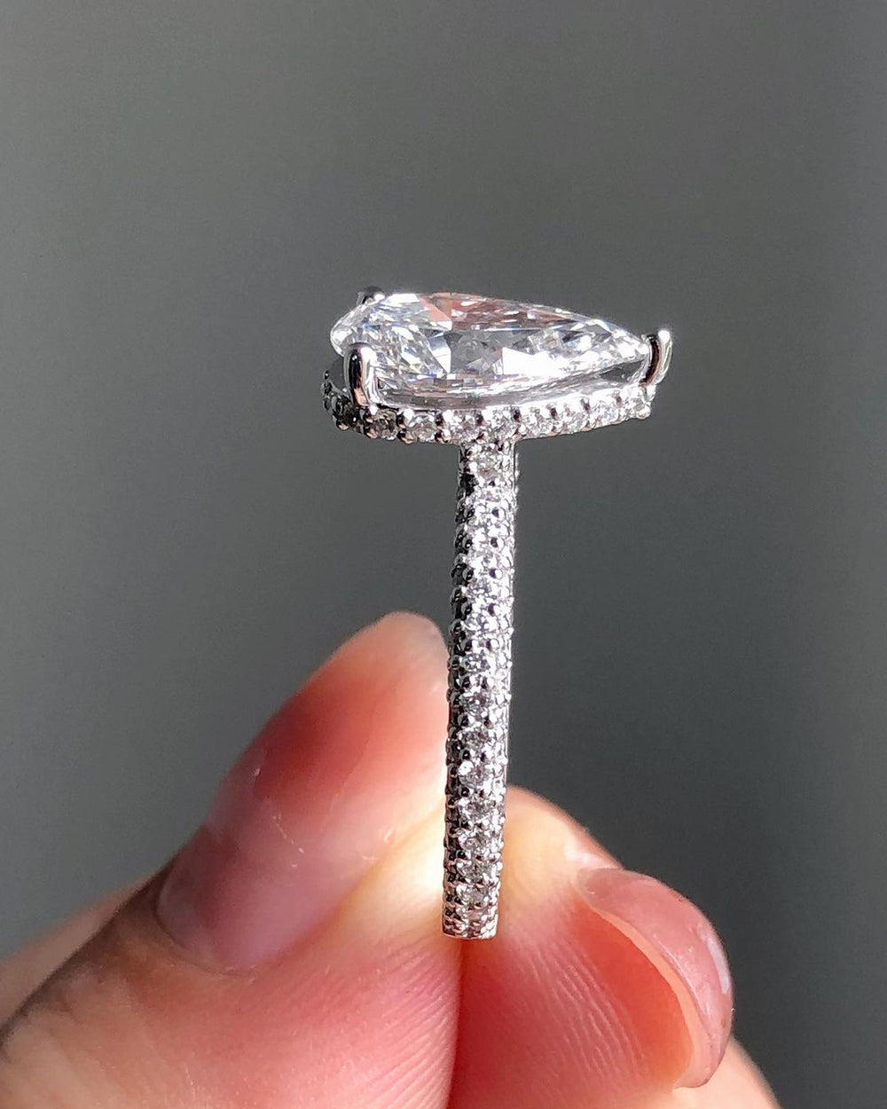 Pear Cut Labgrown Engagement Ring