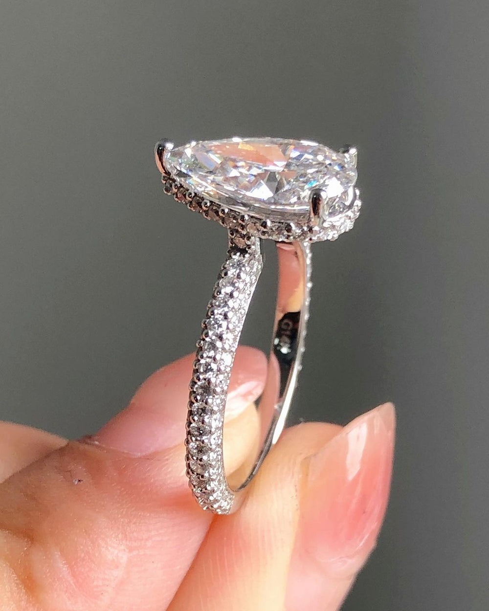 Pear Cut Labgrown Engagement Ring