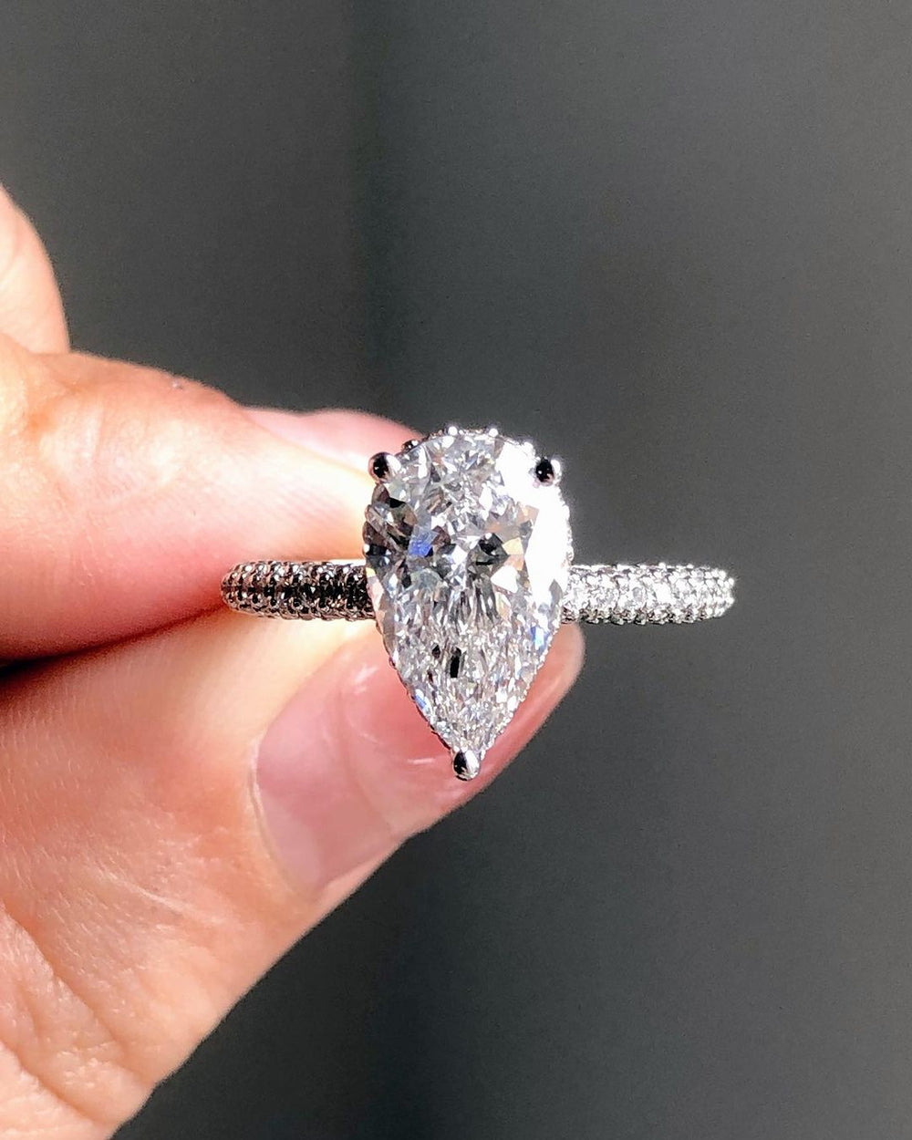 Pear Cut Labgrown Engagement Ring