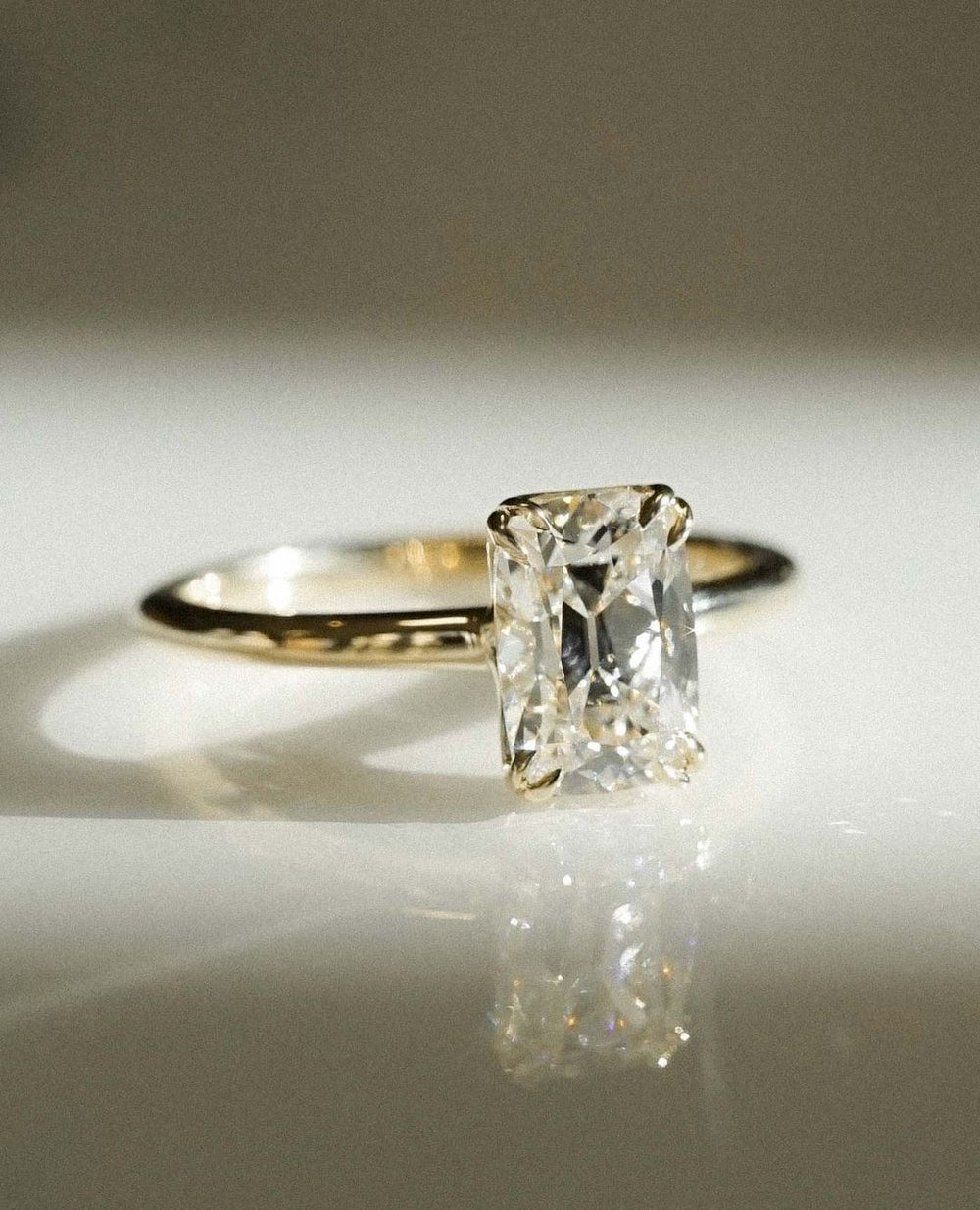 Old mine Cushion Cut Labgrown Engagement Ring