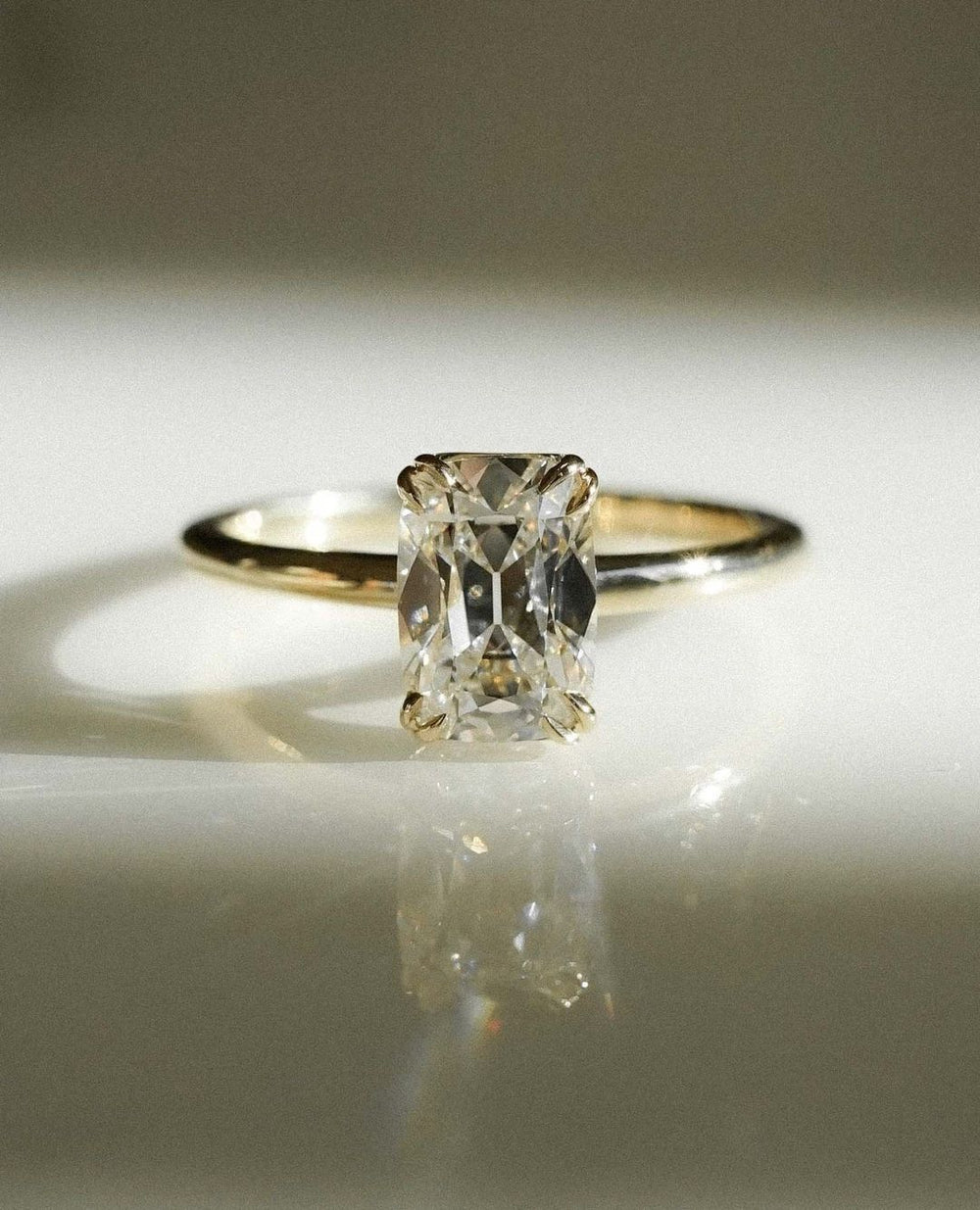 Old mine Cushion Cut Labgrown Engagement Ring
