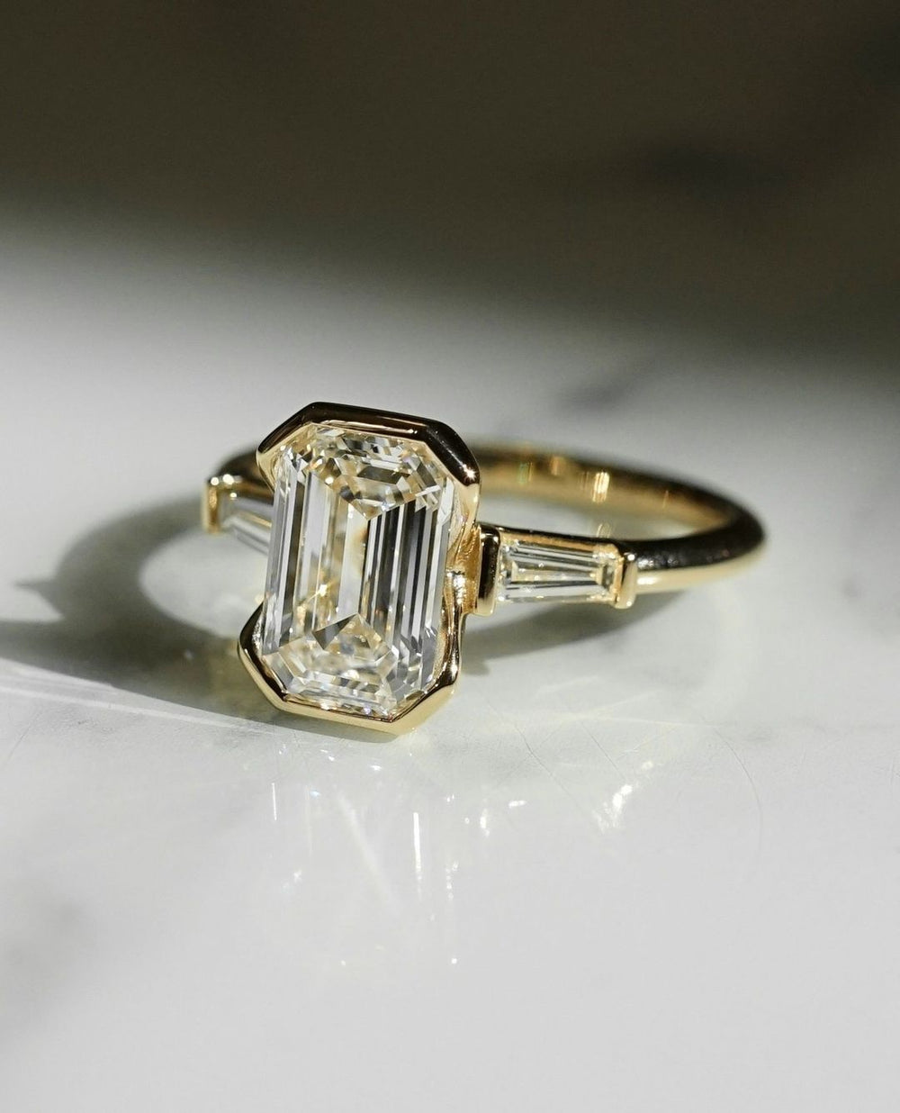 Emerald Cut Labgrown Engagement Ring