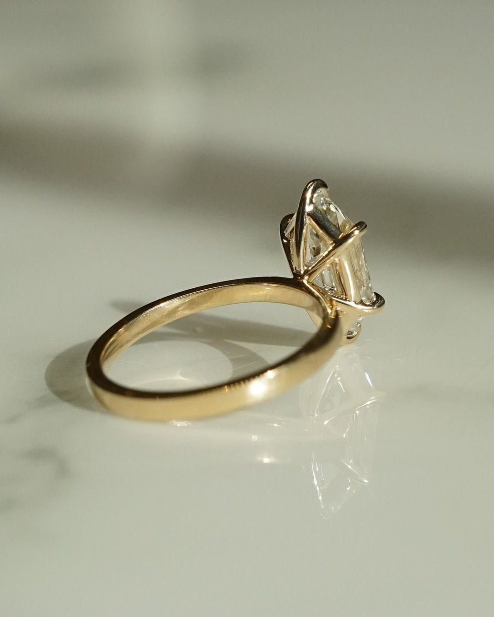 Hexagon Cut Labgrown Engagement Ring