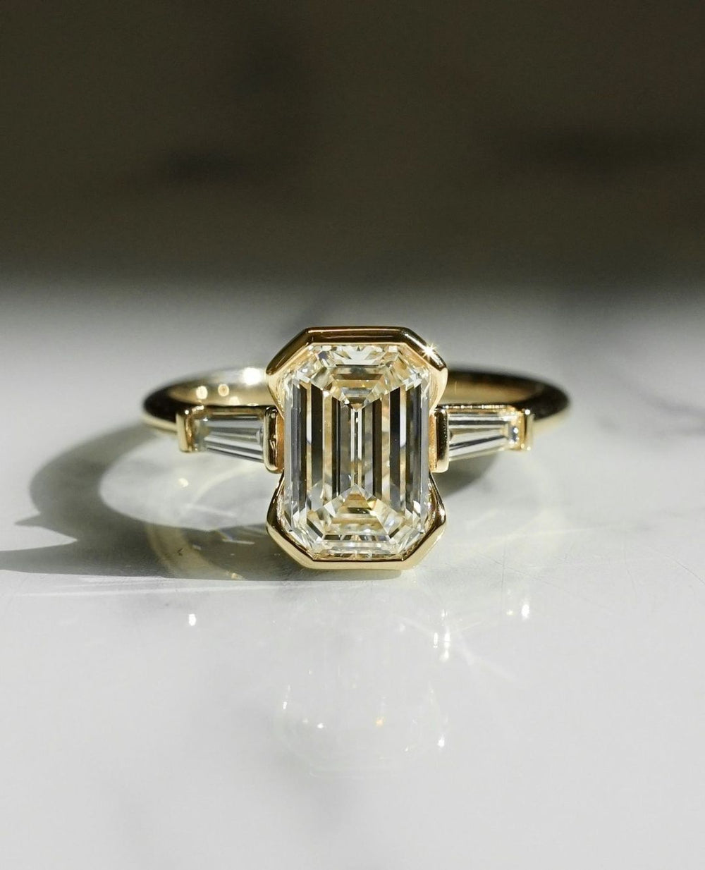 Emerald Cut Labgrown Engagement Ring