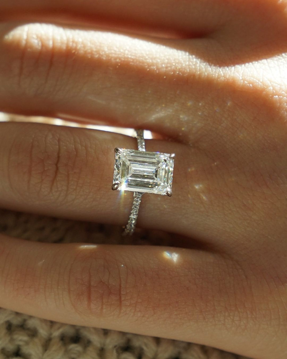 Emerald Cut Labgrown Engagement Ring