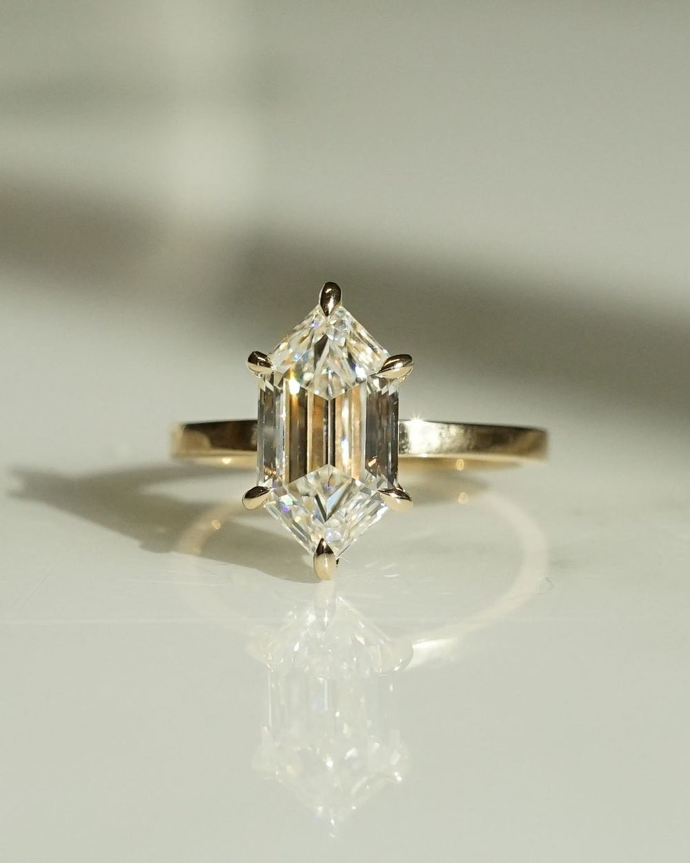 Hexagon Cut Labgrown Engagement Ring