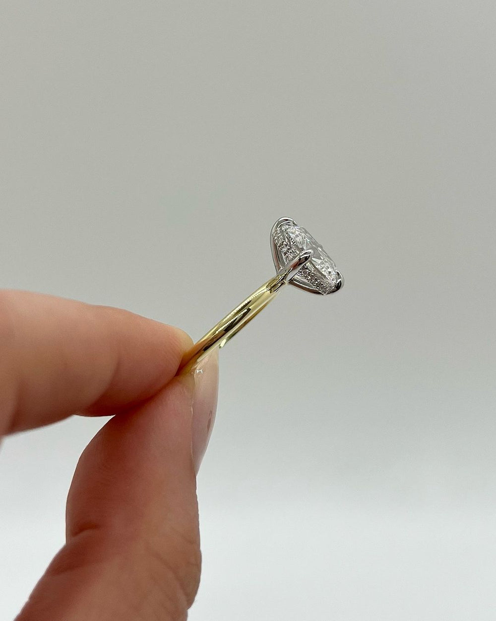 Old Mine Cushion Cut Labgrown Engagement Ring