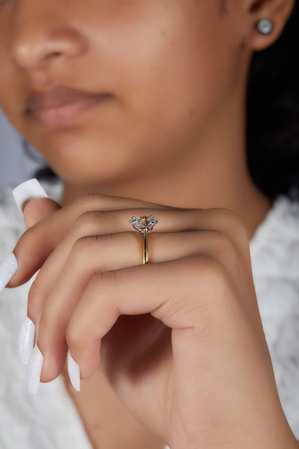 Elongated Pear Cut Labgrown Ring