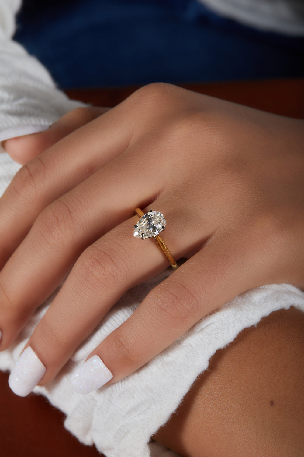 Elongated Pear Cut Labgrown Ring