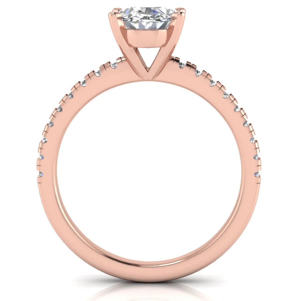 Delicate Pavé Accent Solitaire Ring