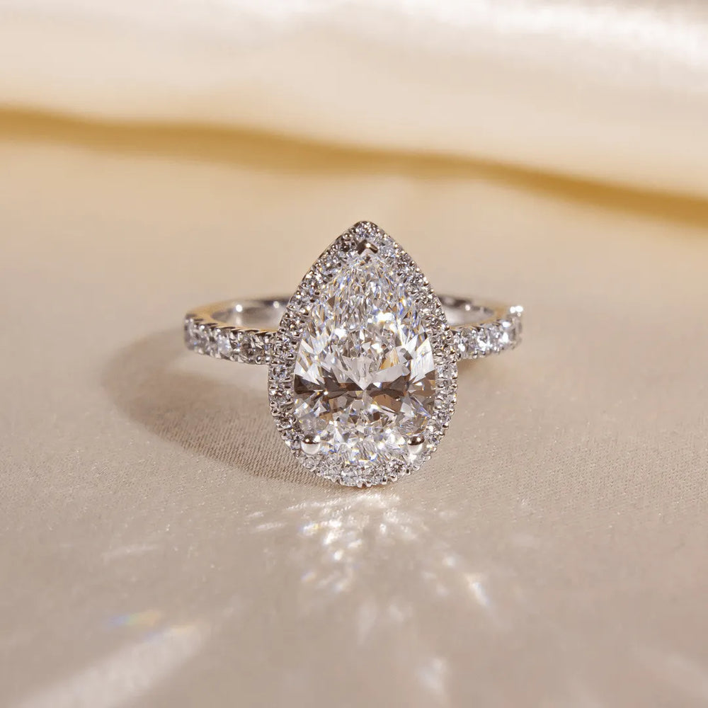 Pear Cut Labgrown Engagement Ring