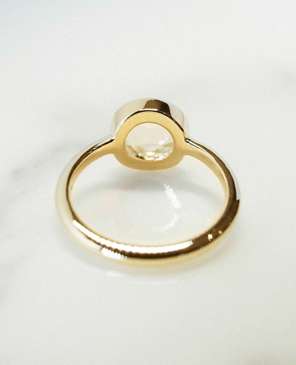 Bezel Set Rose Cut Labgrown Engagement Ring