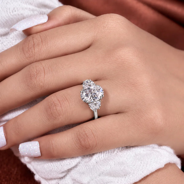 Oval and Half moon Cut Labgrown Ring