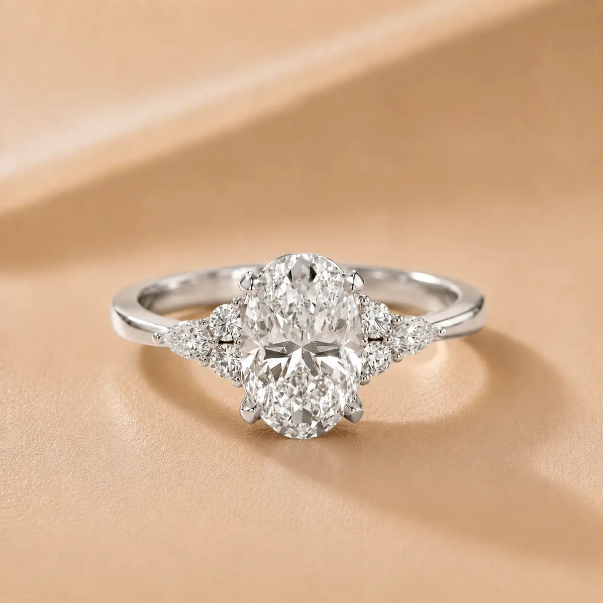 Amelia Three Stone Round Diamond Engagement Ring