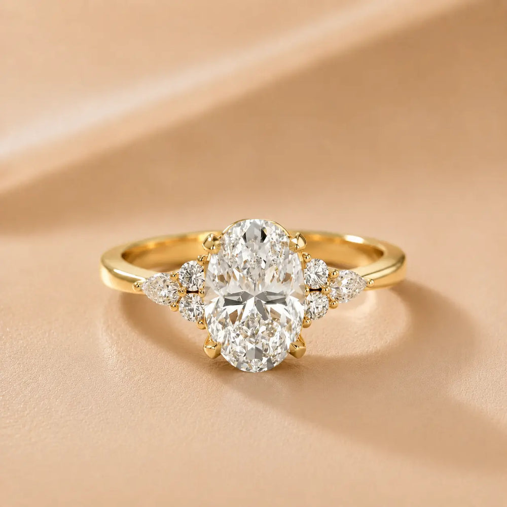 Amelia Three Stone Princess Diamond Engagement Ring
