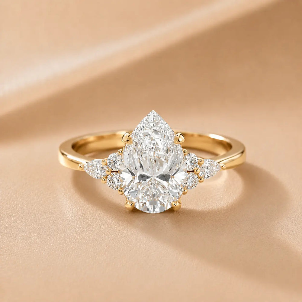 Amelia Three Stone Princess Diamond Engagement Ring