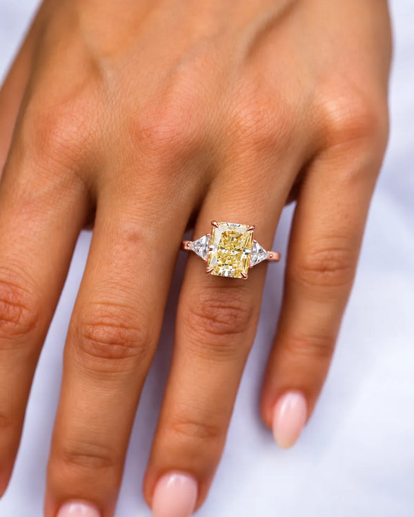 Canary Yellow Radiant Cut Labgrown Engagement Ring