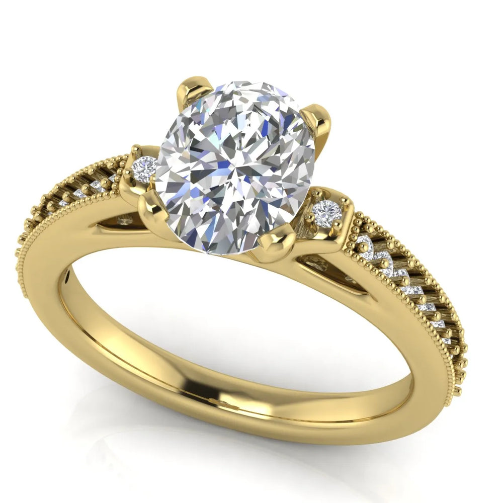 Vintage-Inspired Solitaire Ring with Accent Stone Details