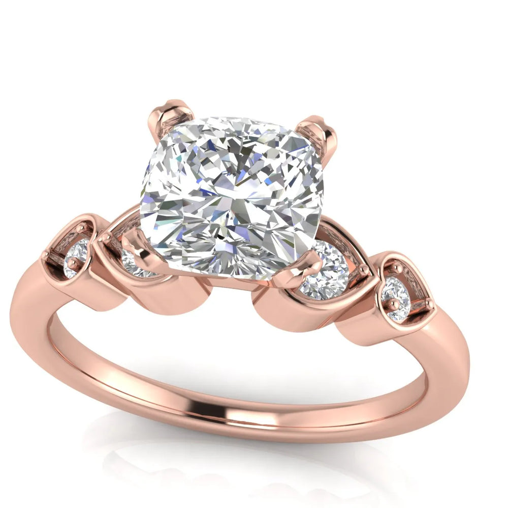 Classic Solitaire Ring with Vintage-Inspired Accent Details