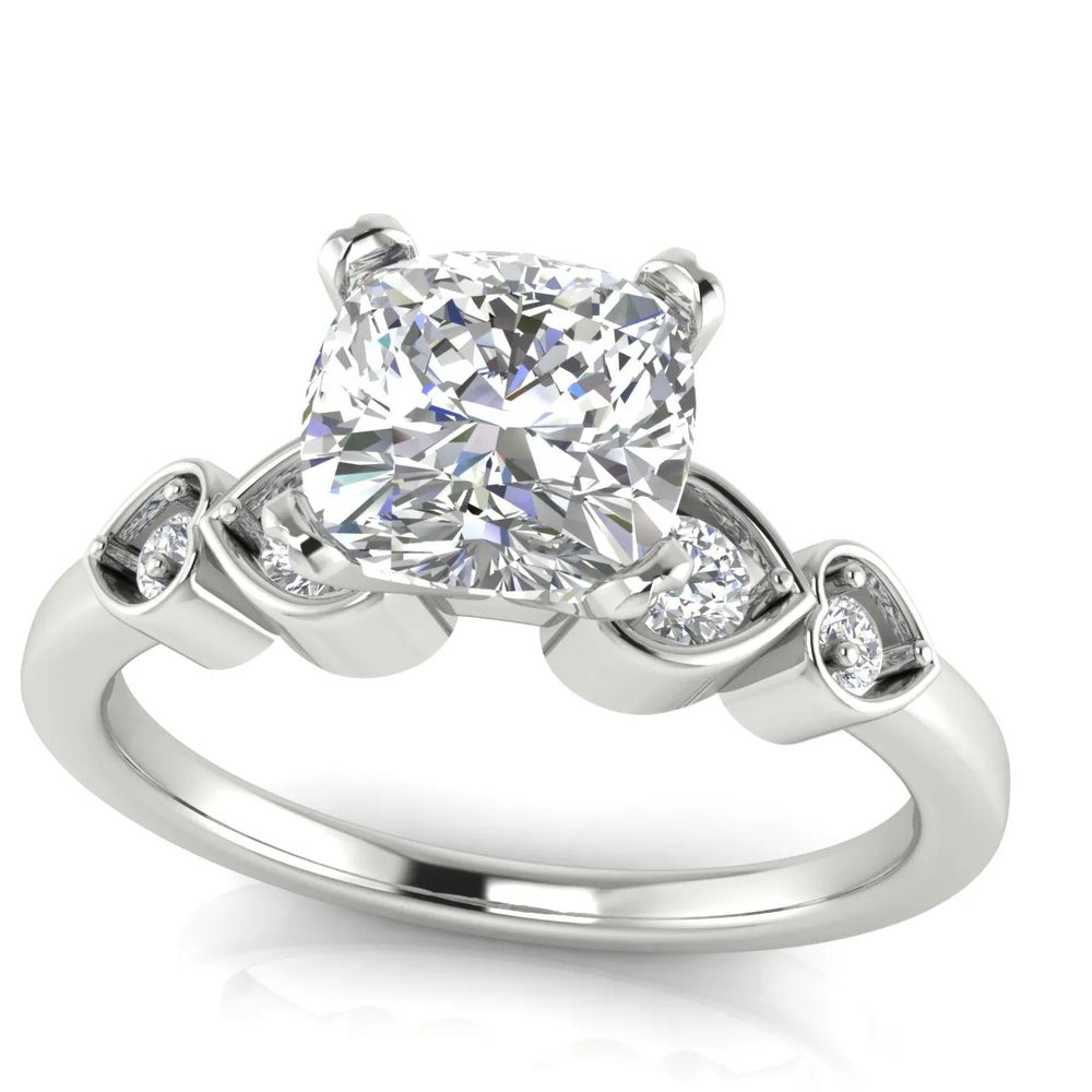 Classic Solitaire Ring with Vintage-Inspired Accent Details