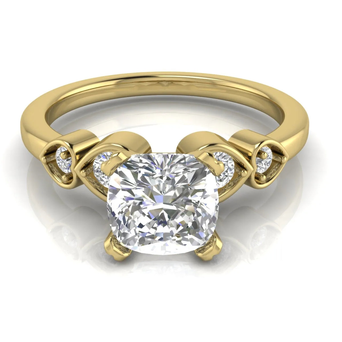 Classic Solitaire Ring with Vintage-Inspired Accent Details