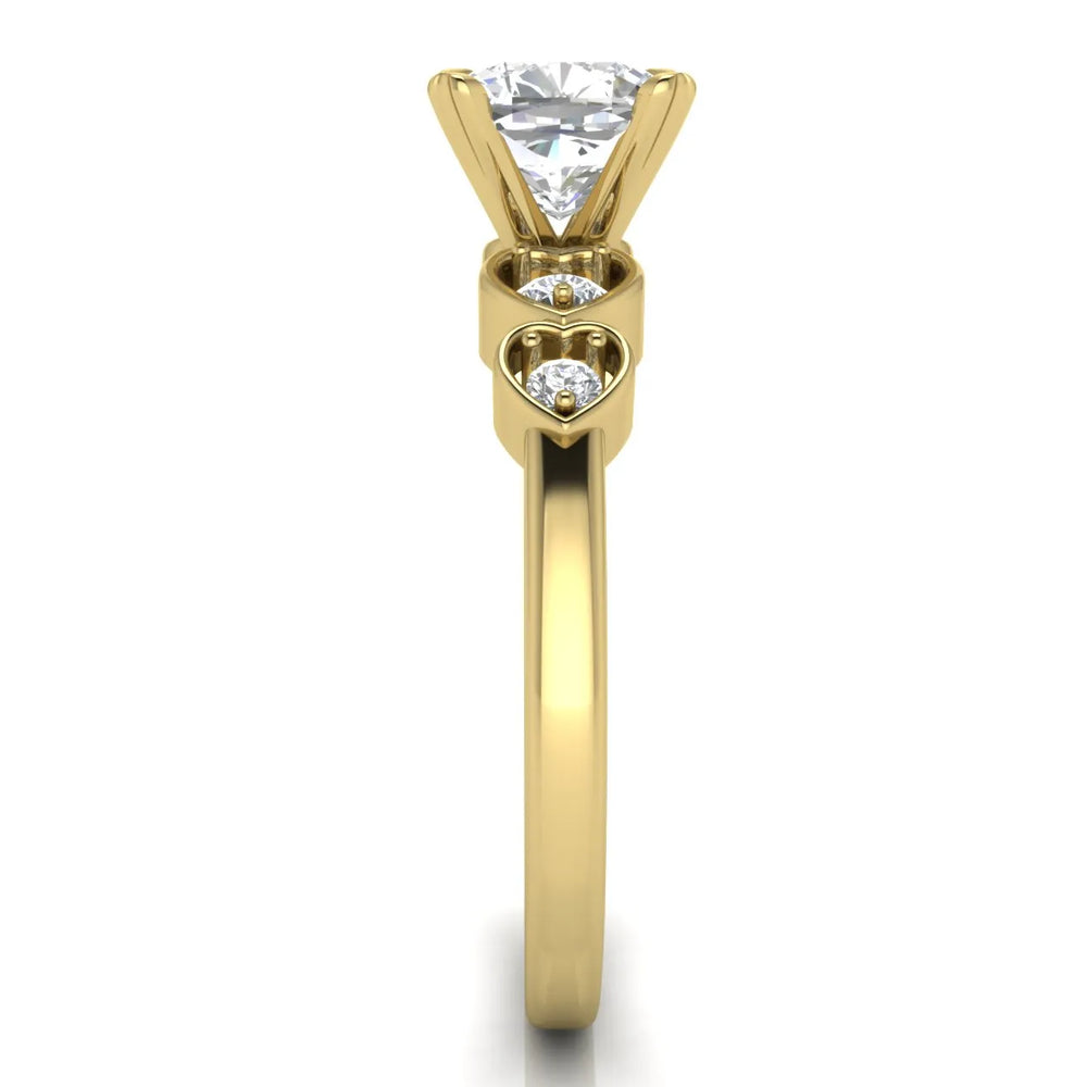 Classic Solitaire Ring with Vintage-Inspired Accent Details