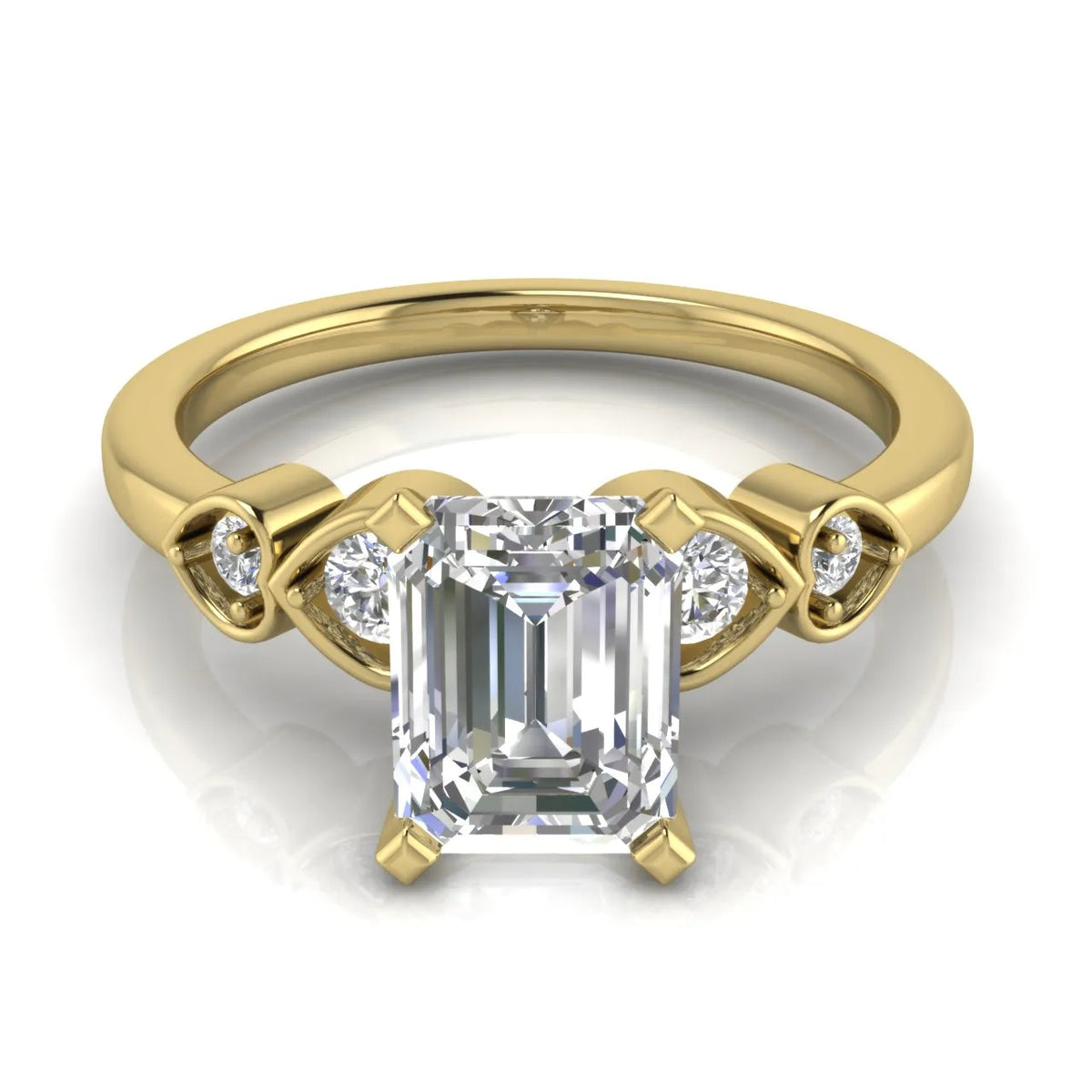 Classic Solitaire Ring with Vintage-Inspired Accent Details