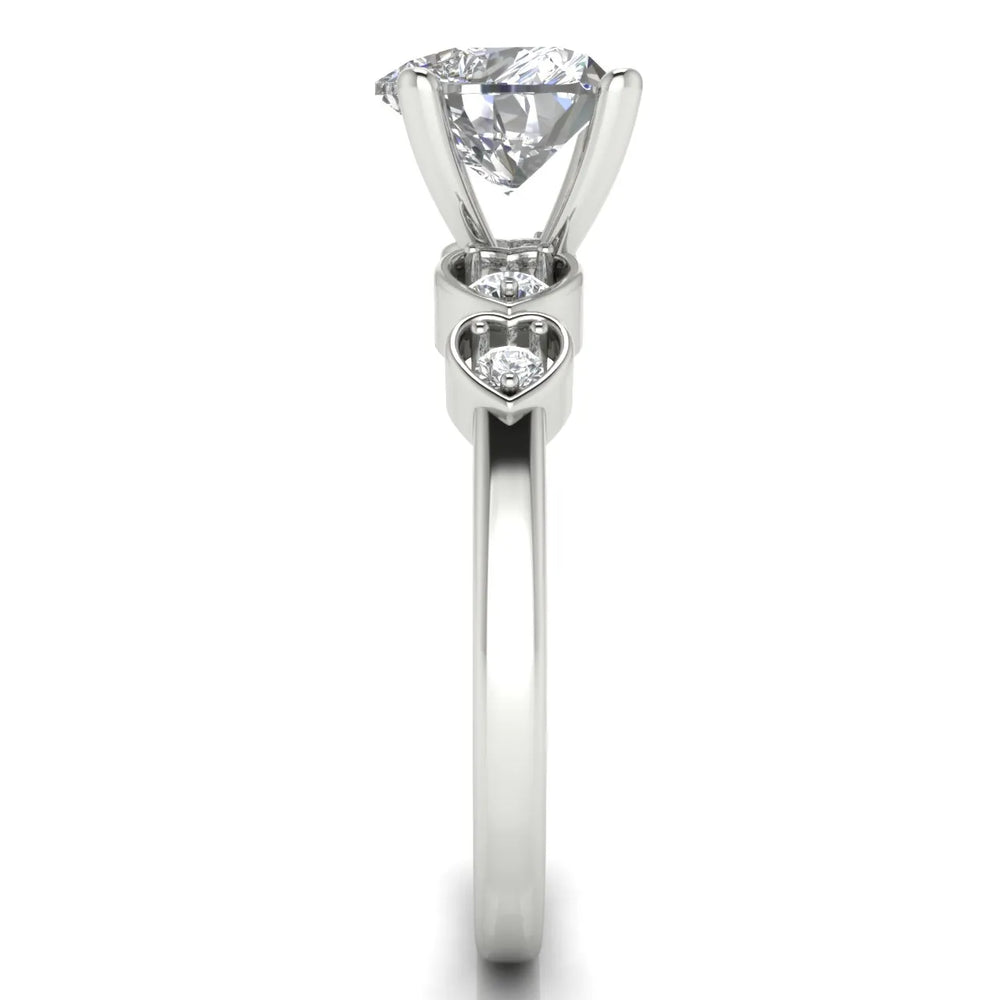 Classic Solitaire Ring with Vintage-Inspired Accent Details