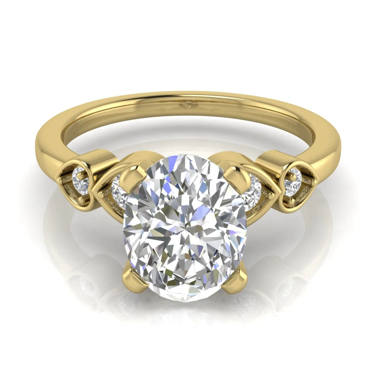 Classic Solitaire Ring with Vintage-Inspired Accent Details