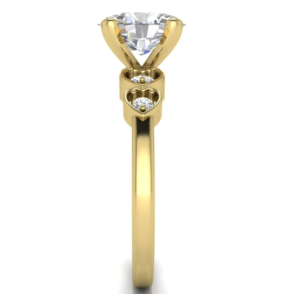 Classic Solitaire Ring with Vintage-Inspired Accent Details