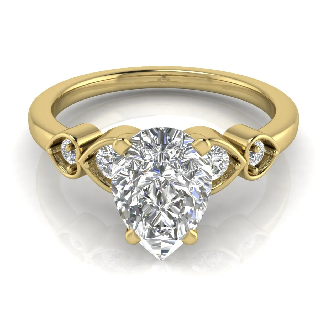 Classic Solitaire Ring with Vintage-Inspired Accent Details